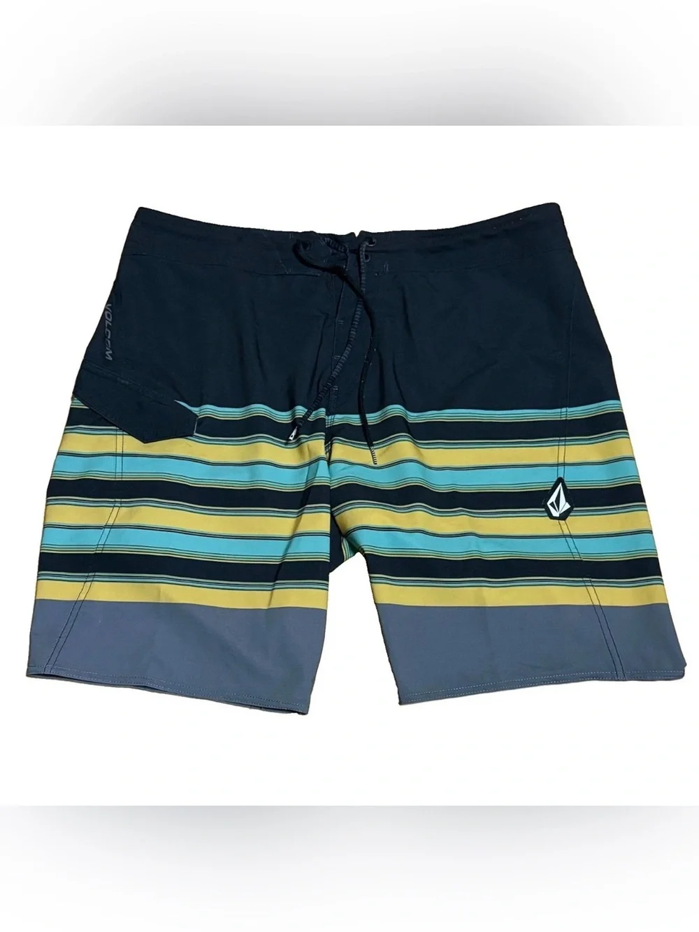 Volcom Lido Black / Yellow / Blue / Grey Stripe Mod 20